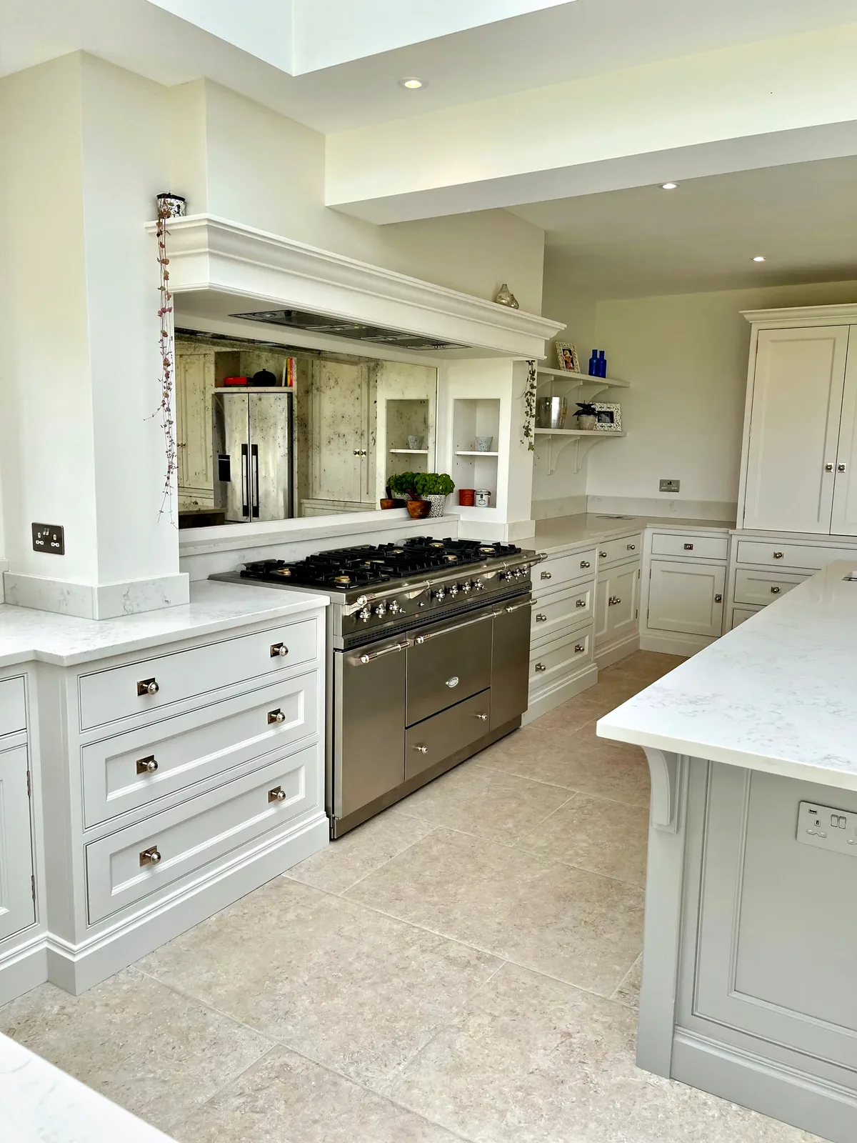 LaCanche range cooker under a painted mantel